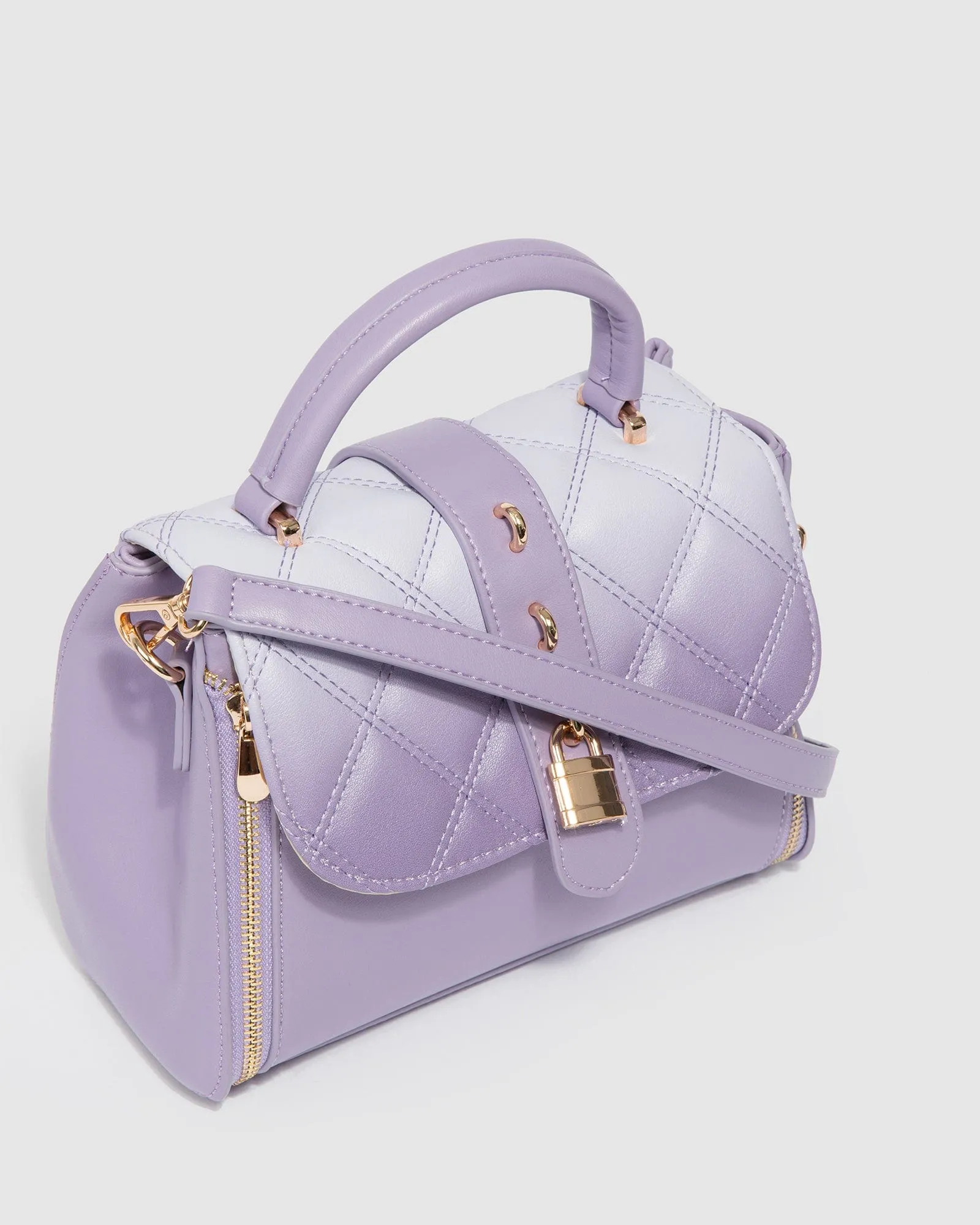 Ombre Lilac Alix Lock Top Handle Bag