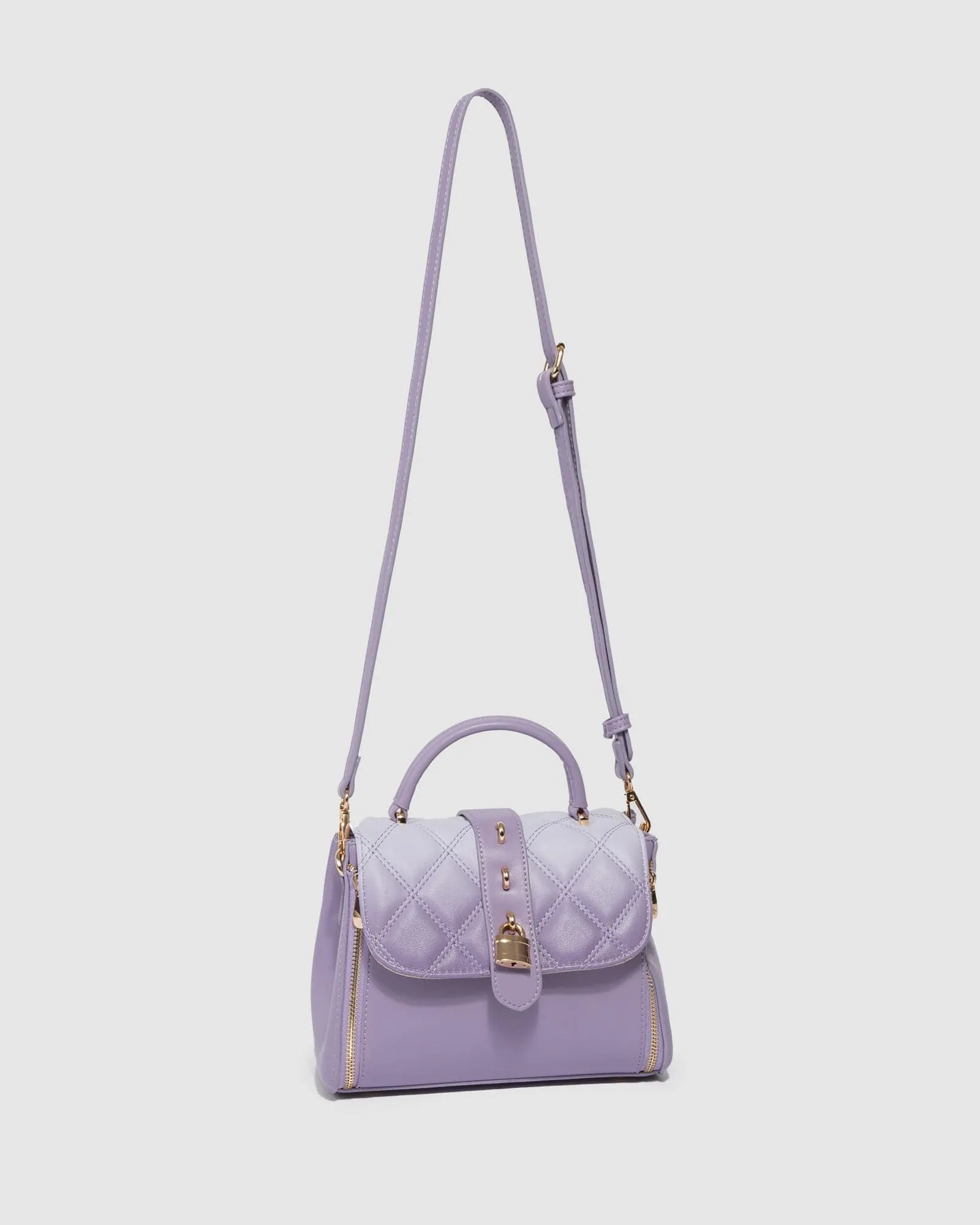 Ombre Lilac Alix Lock Top Handle Bag