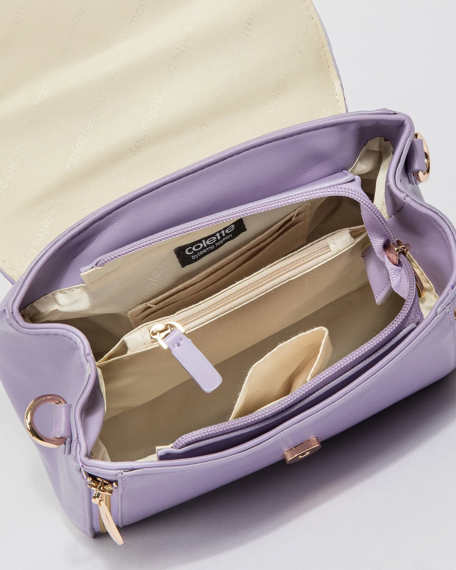 Ombre Lilac Alix Lock Top Handle Bag