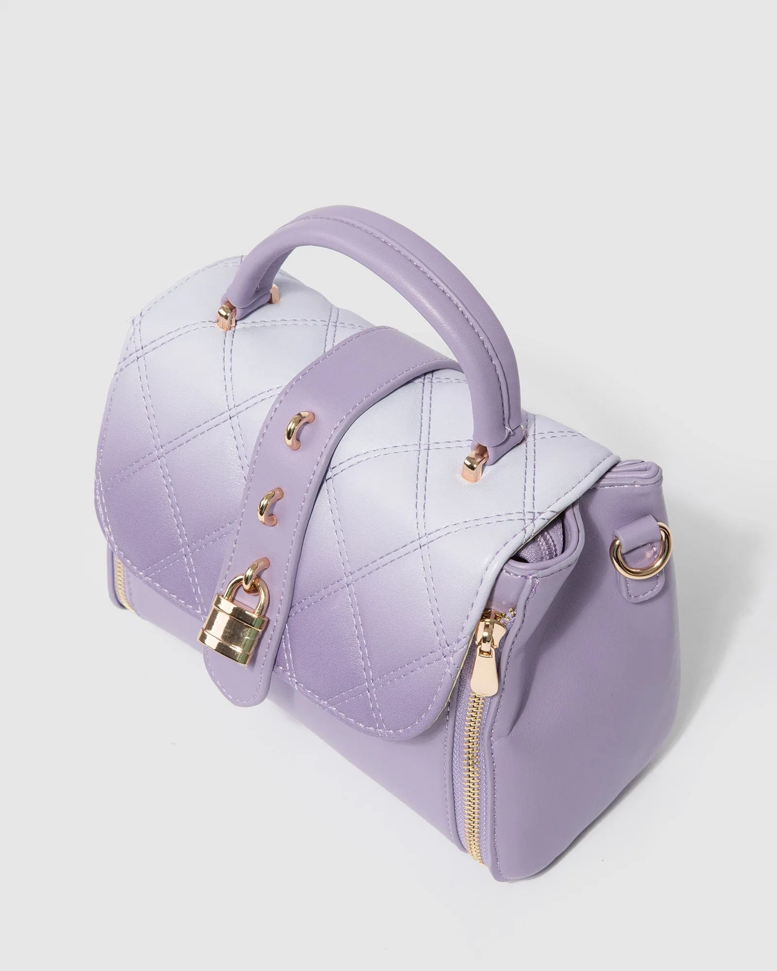 Ombre Lilac Alix Lock Top Handle Bag