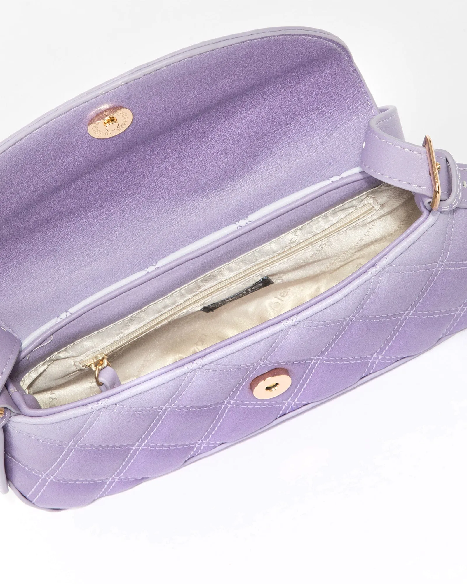 Ombre Lilac Sian Quilted Shoulder Bag