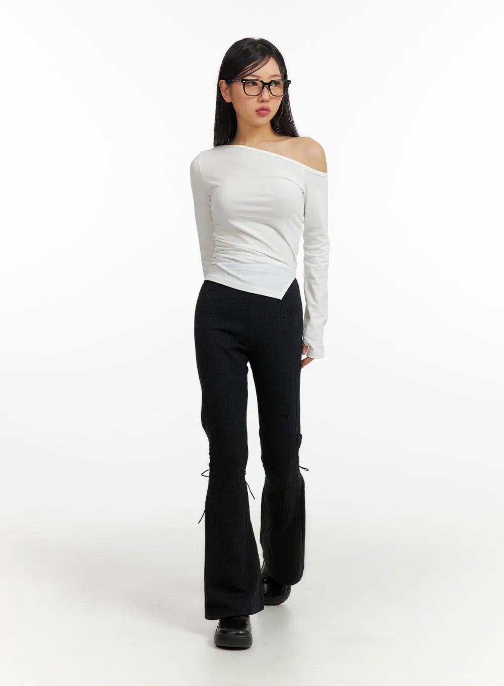 Asymmetrical One-Shoulder Tee Top CF408