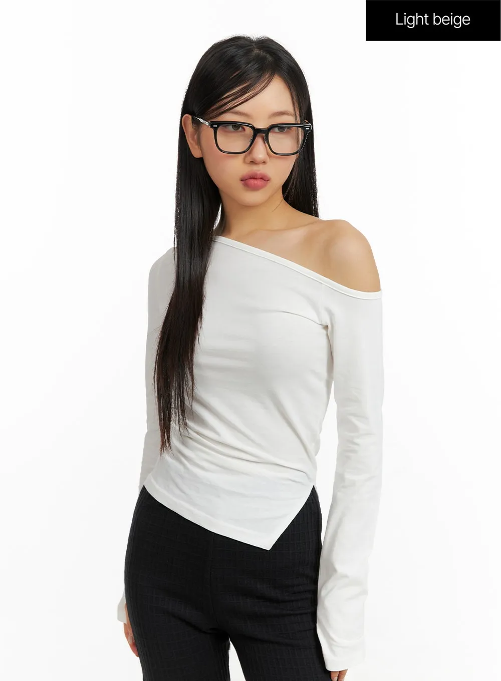 Asymmetrical One-Shoulder Tee Top CF408