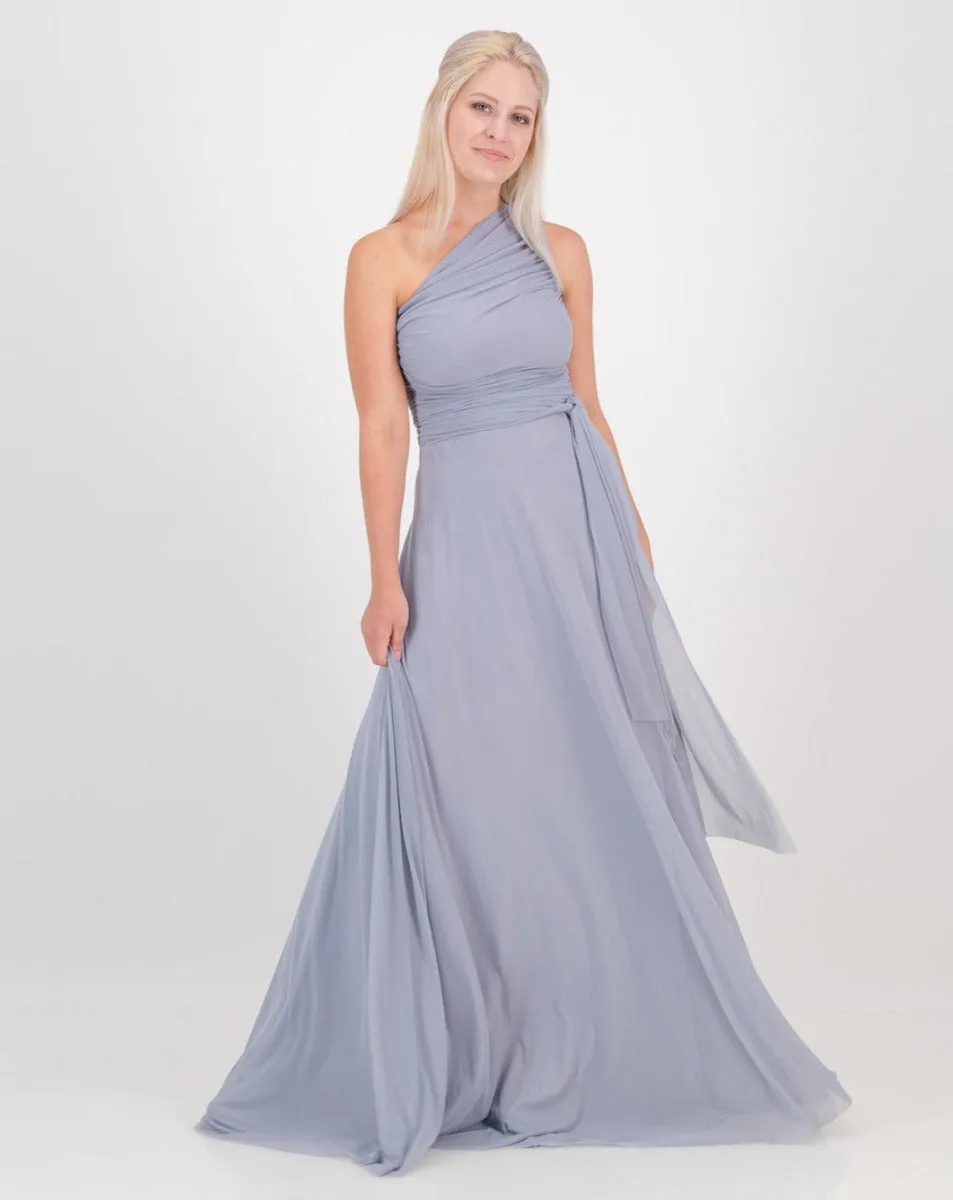 one shoulder dress - blue mist