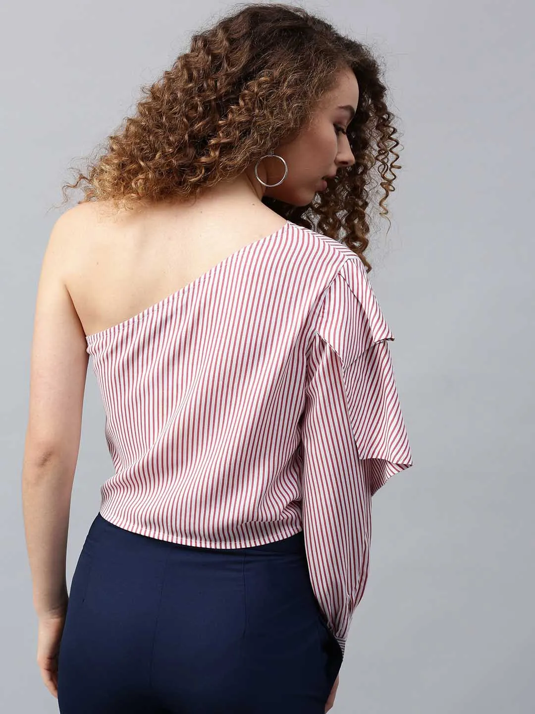 One Shoulder Puff Sleeve Top