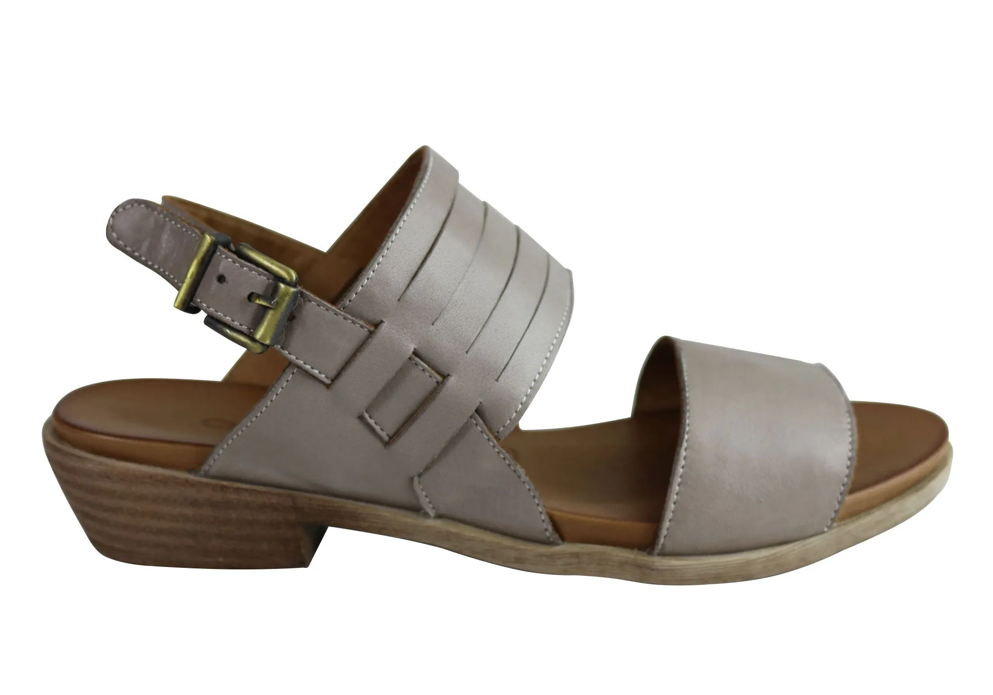 Orizonte Avelyn Womens European Comfortable Leather Low Heel Sandals