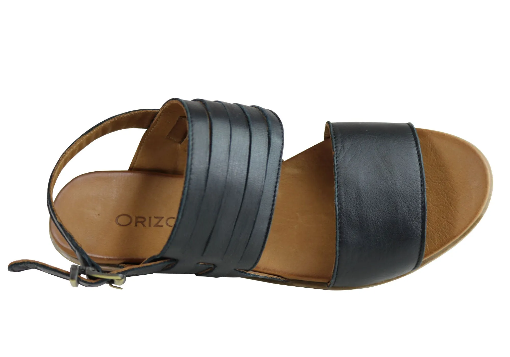 Orizonte Avelyn Womens European Comfortable Leather Low Heel Sandals