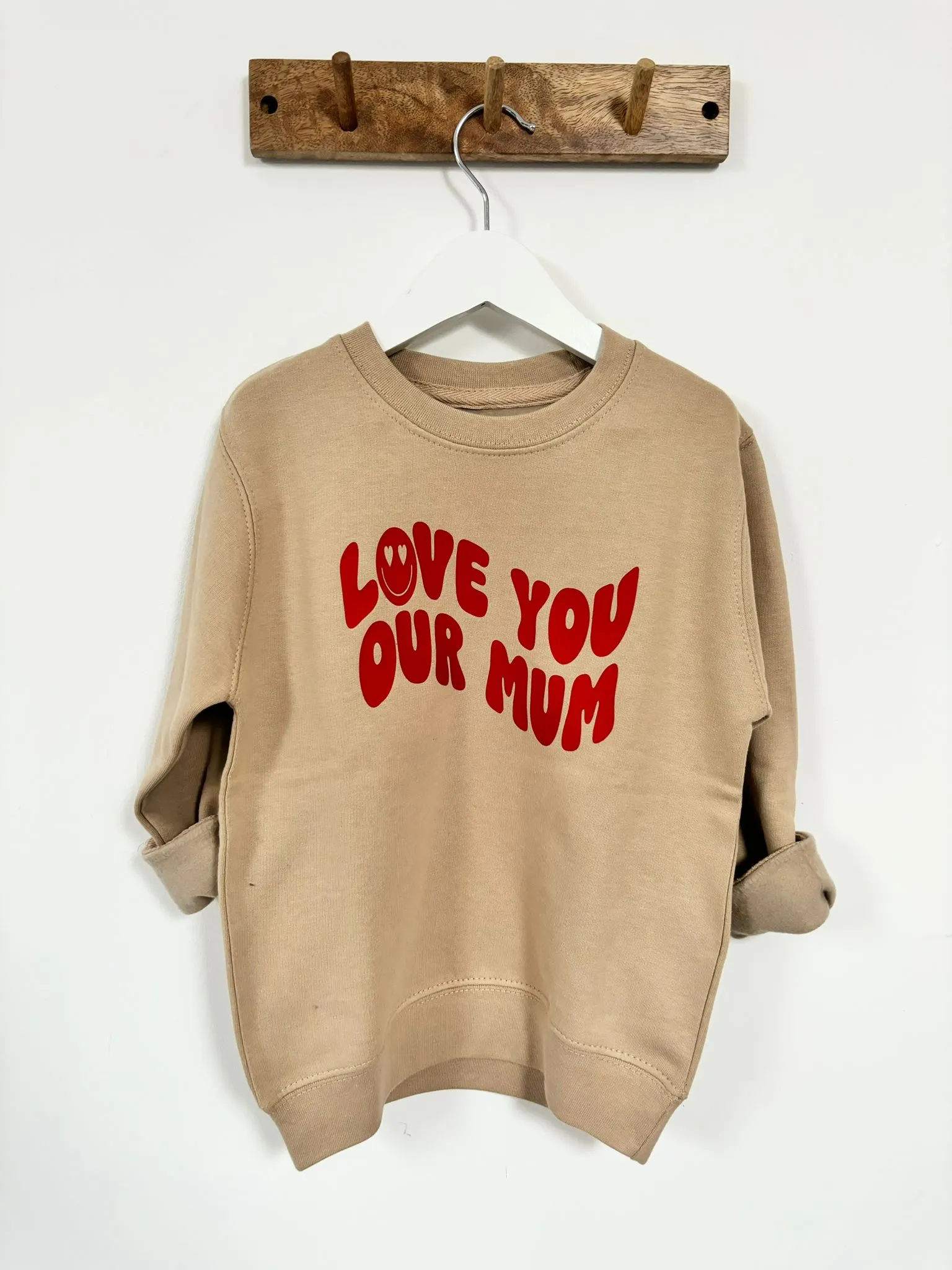 Albie 'Love You Mum' Kids Sweatshirt in Desert Sand