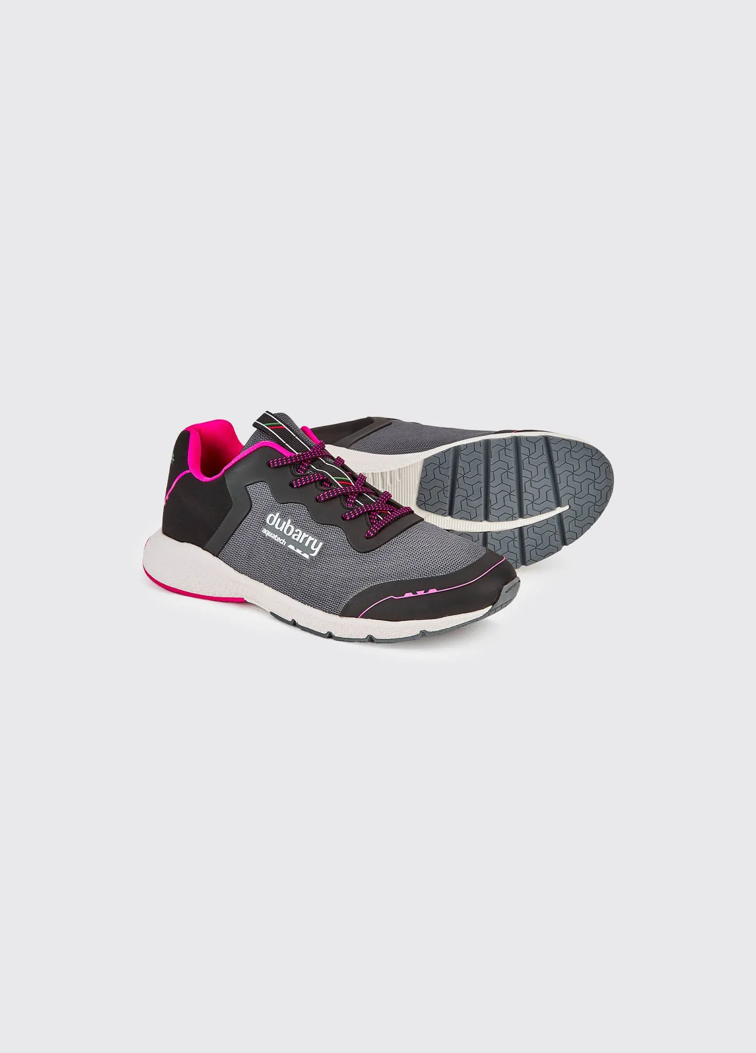 Palermo Ladies Lightweight Sporty Trainer - Steel/Cerise