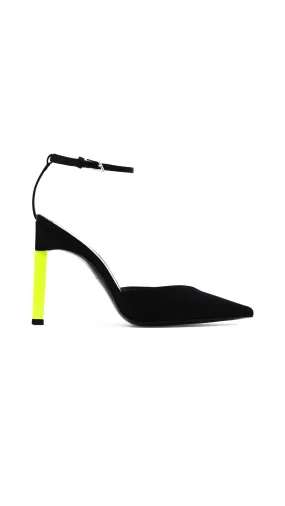 Black Neon Yellow Perine Slingback Pump