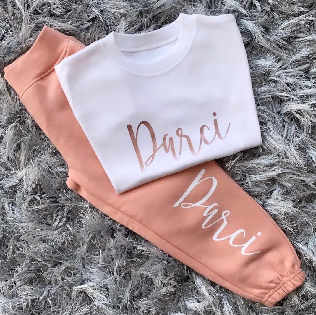 Personalised Dusty Pink T-Shirt & Joggers