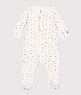 Petit Bateau Baby Girl Back Snap Little Roses Footie