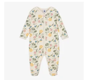 Petit Bateau Baby Girl Garden Flowers Print Footie