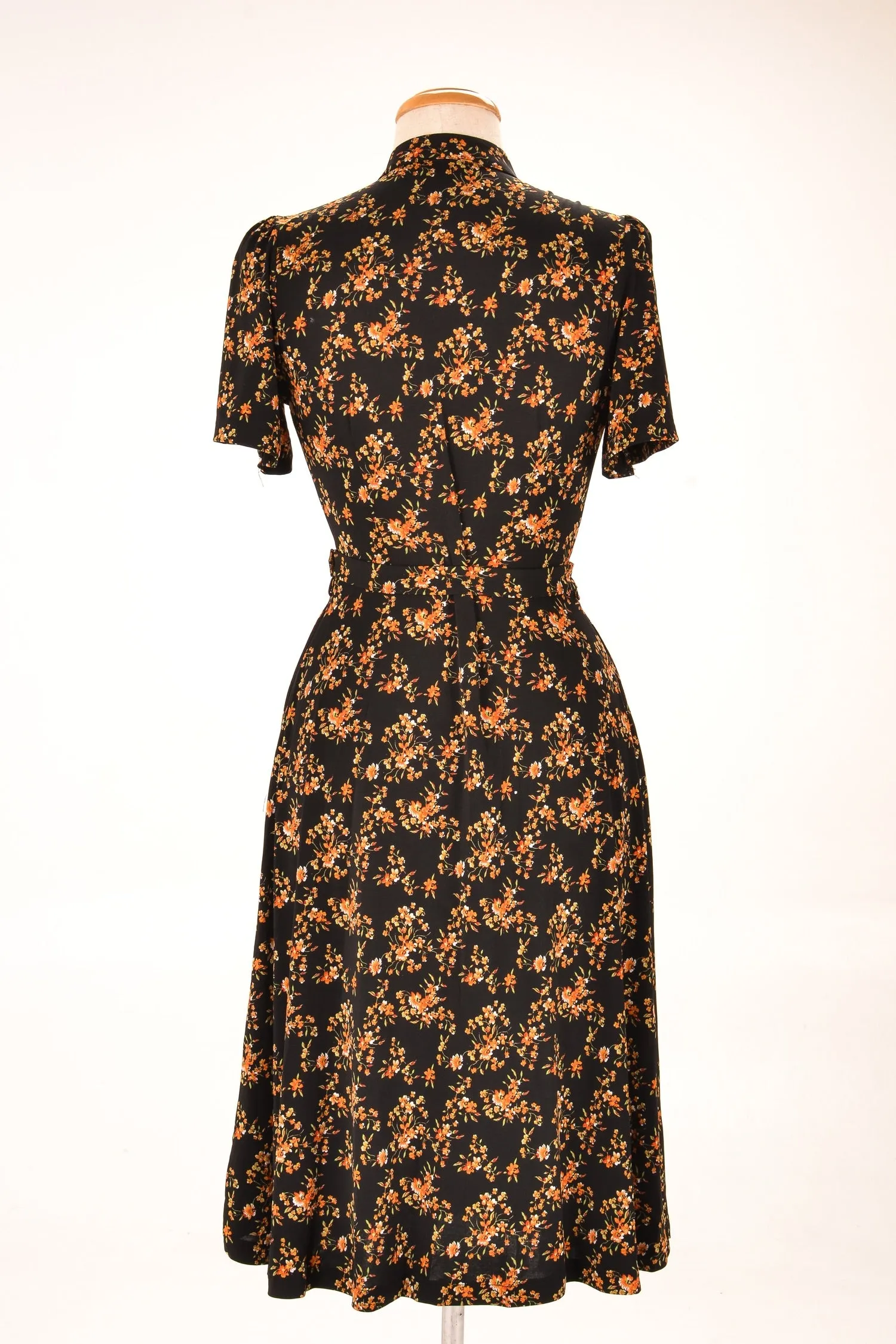 Petite Floral Dress - Jobelle Orange & Black