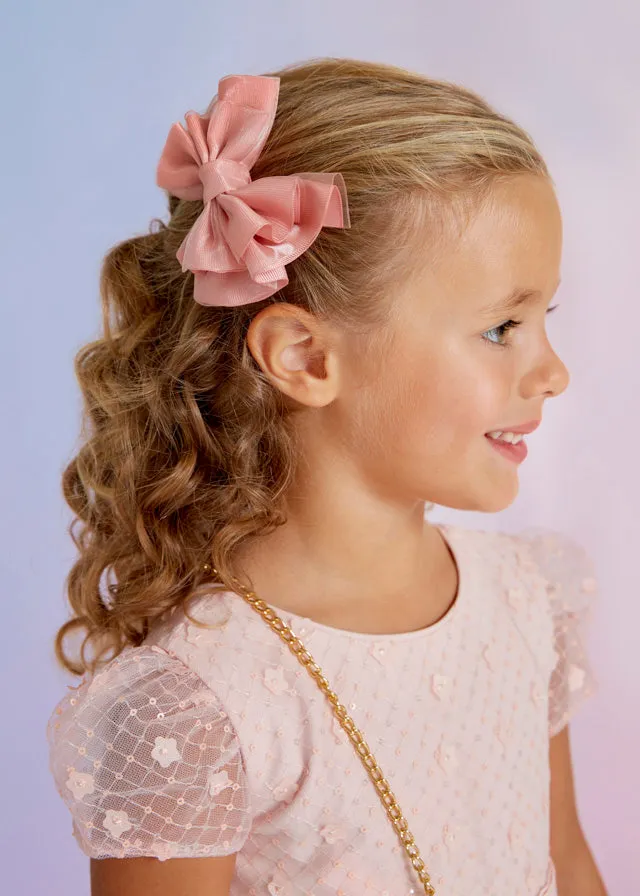 Pink bow hair accessory girl