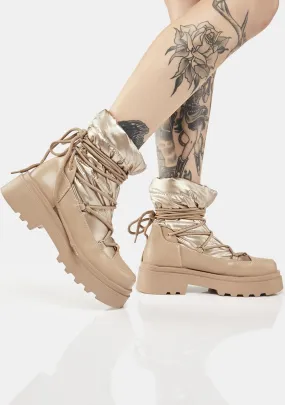 Platform Boots - Beige Cimarron