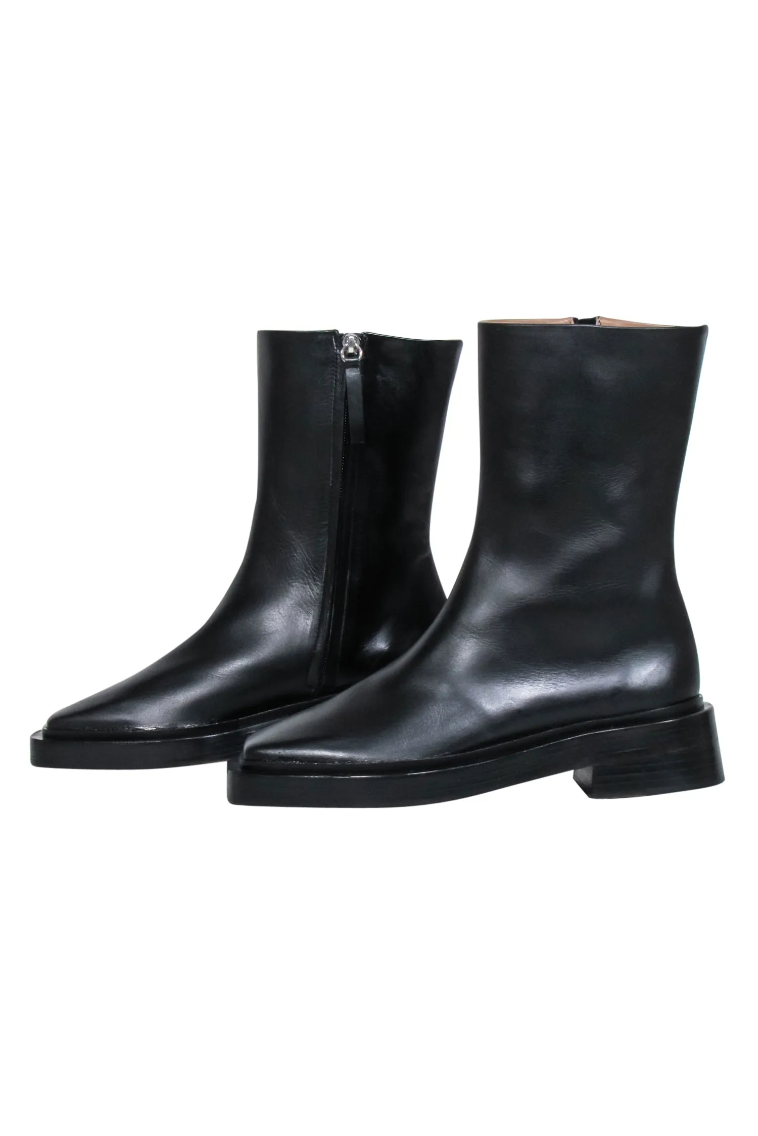 Poetry - Black Leather Square Toe Boots Sz 8