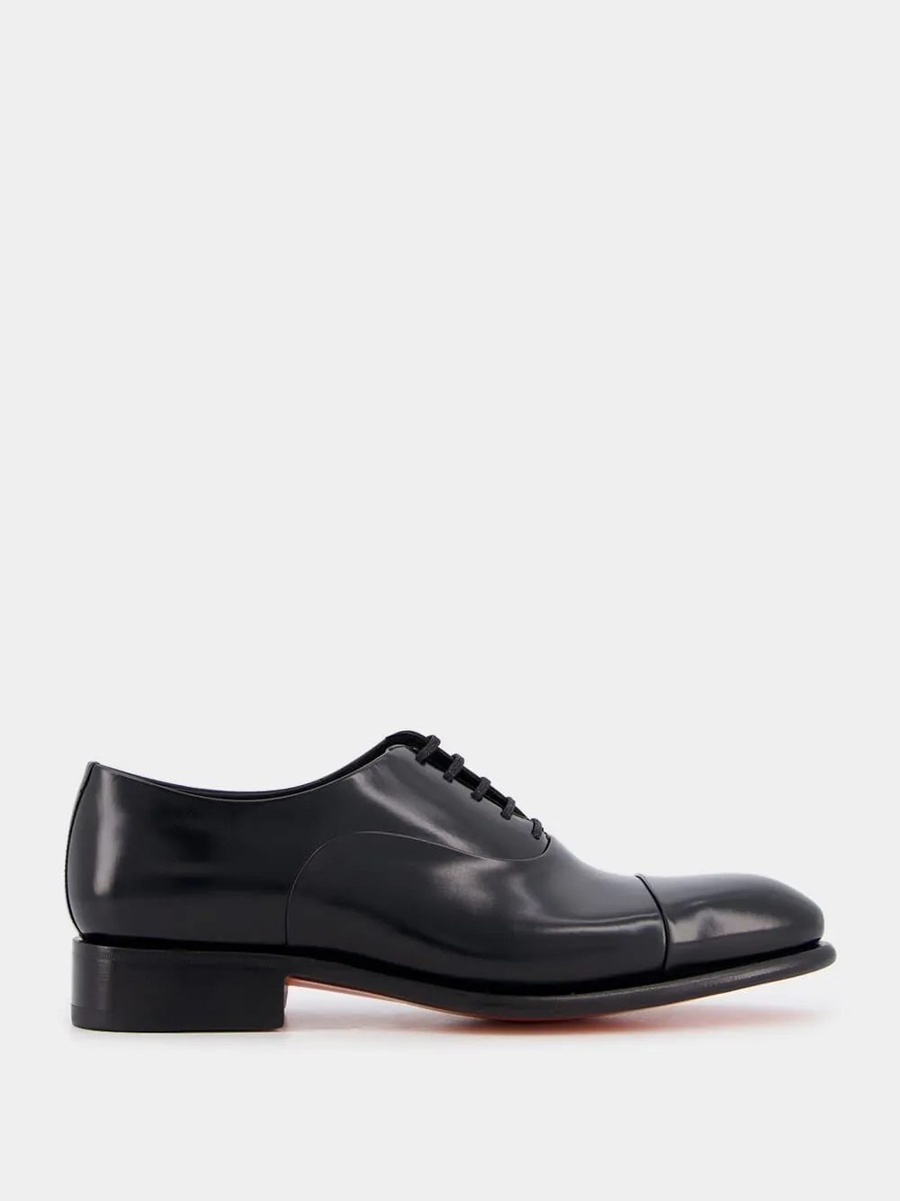 Polished Black Leather Oxford Shoes