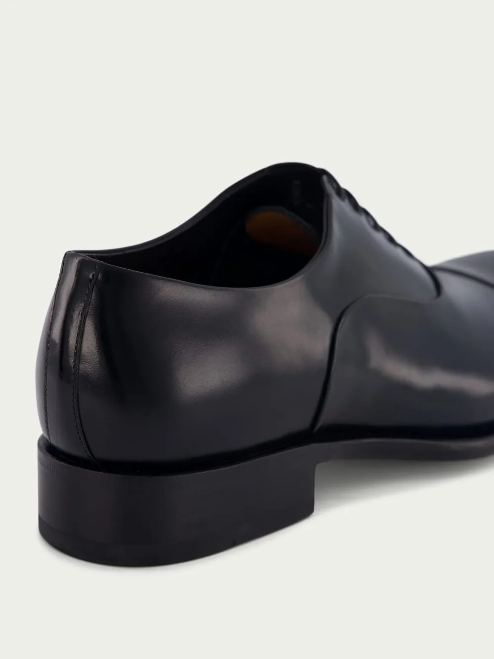 Polished Black Leather Oxford Shoes