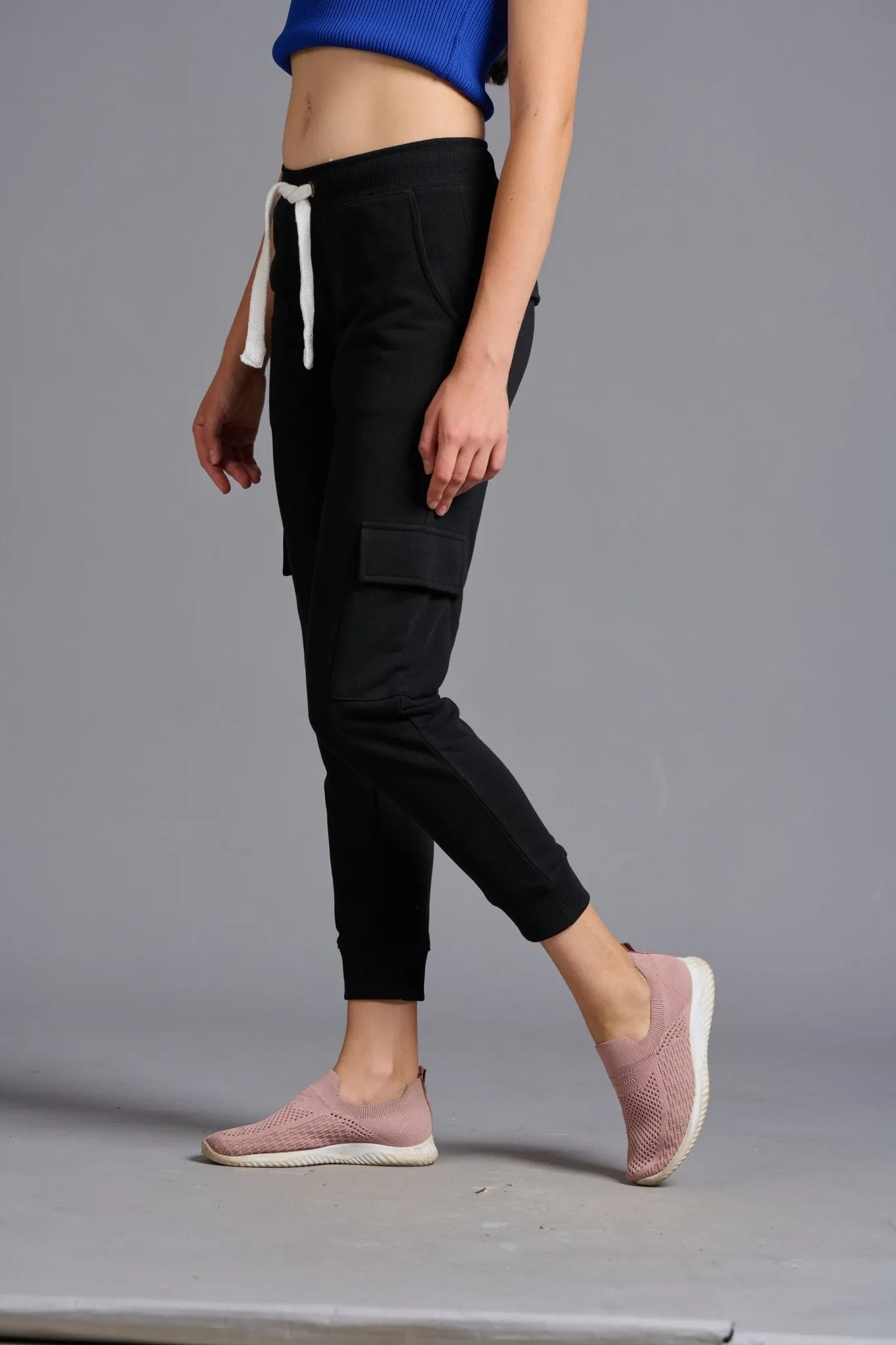 Premium Black Cargo Joggers for Women