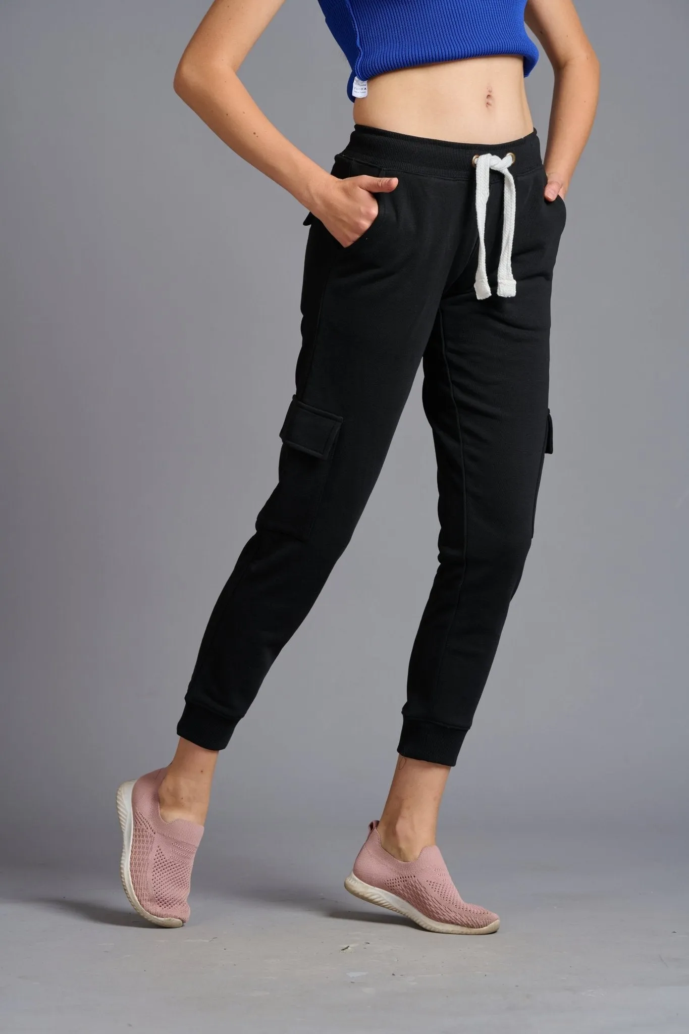 Premium Black Cargo Joggers for Women