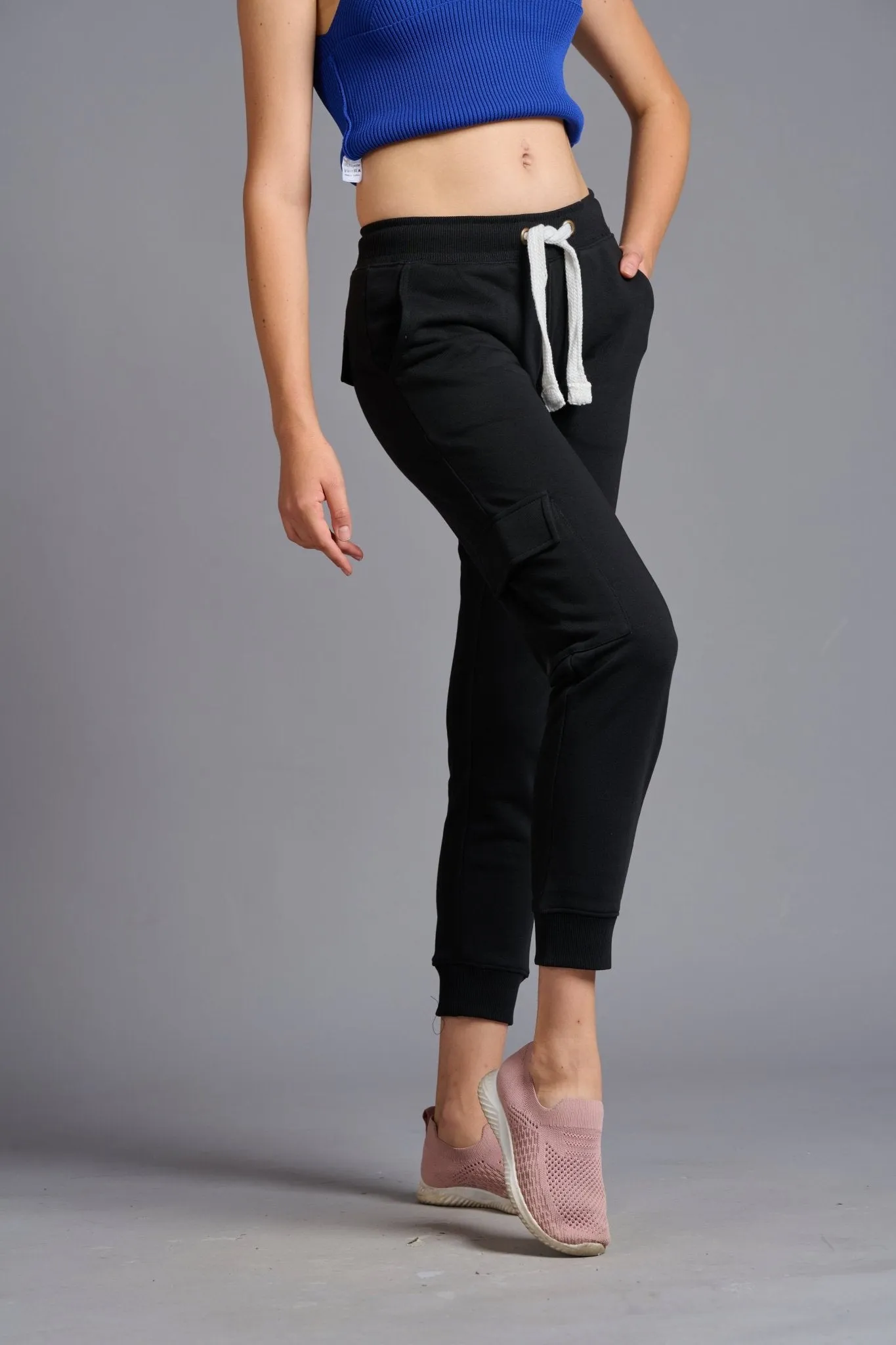 Premium Black Cargo Joggers for Women