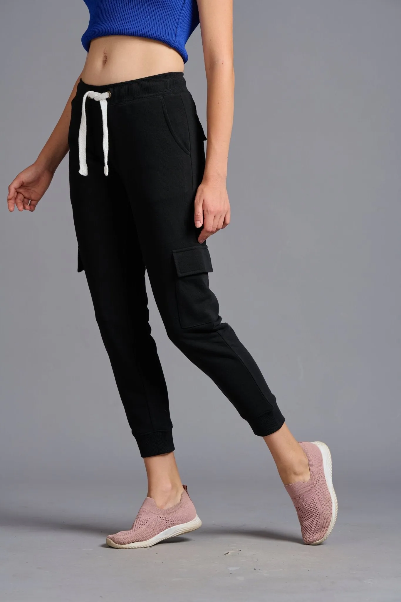 Premium Black Cargo Joggers for Women