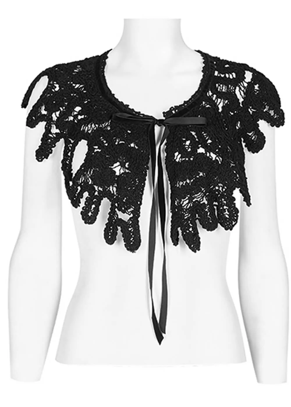 Gothic Punk Rave Black Lace Collar - Shop Now!