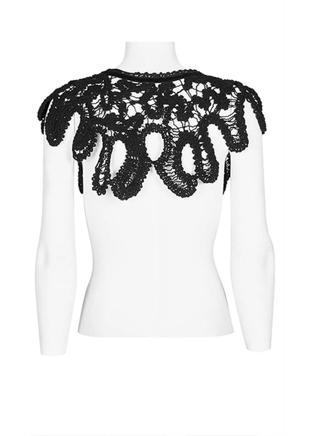 Gothic Punk Rave Black Lace Collar - Shop Now!