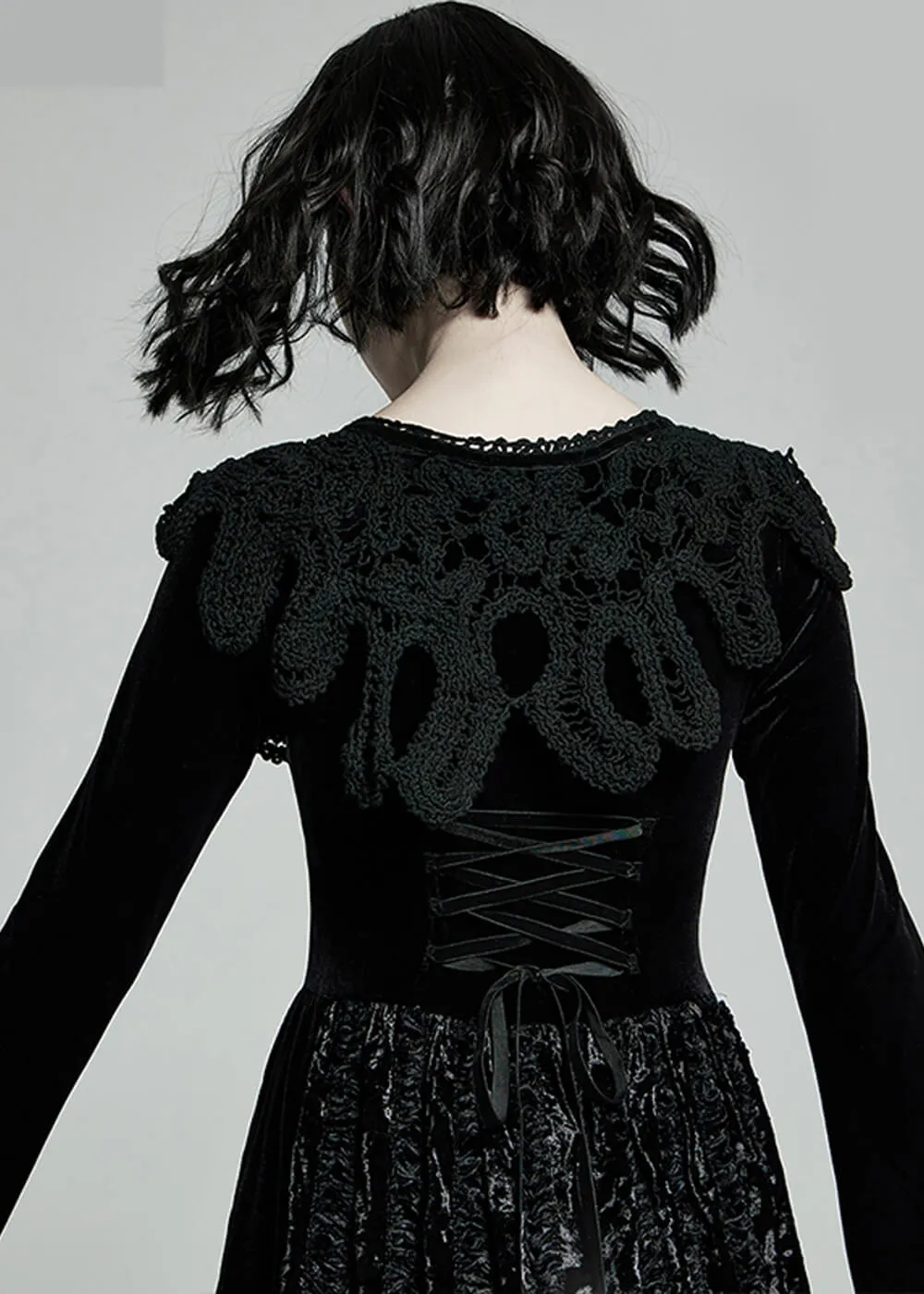 Gothic Punk Rave Black Lace Collar - Shop Now!