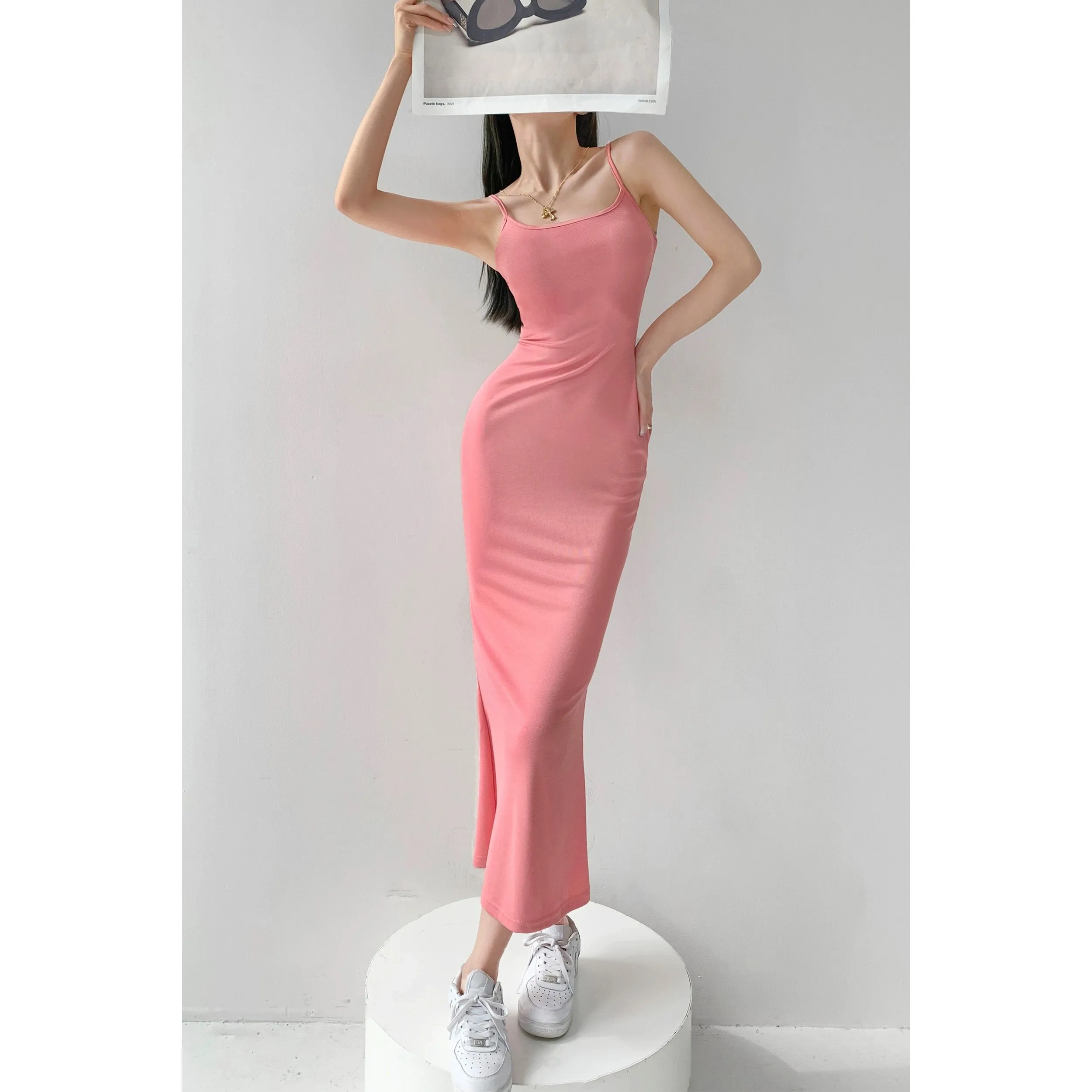 Pure desire sexy figure hot girl suspender dress female spring and autumn inner wear slim elastic hip fishtail long skirt trend