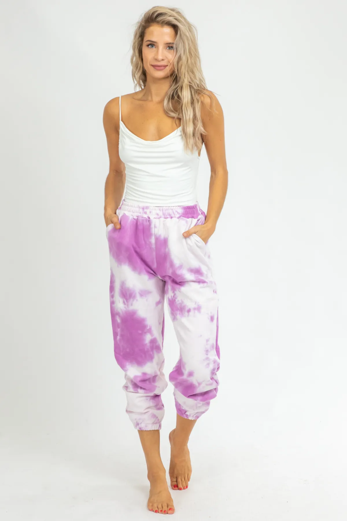 PURPLE TIE DYE FRENCH TERRY JOGGERS