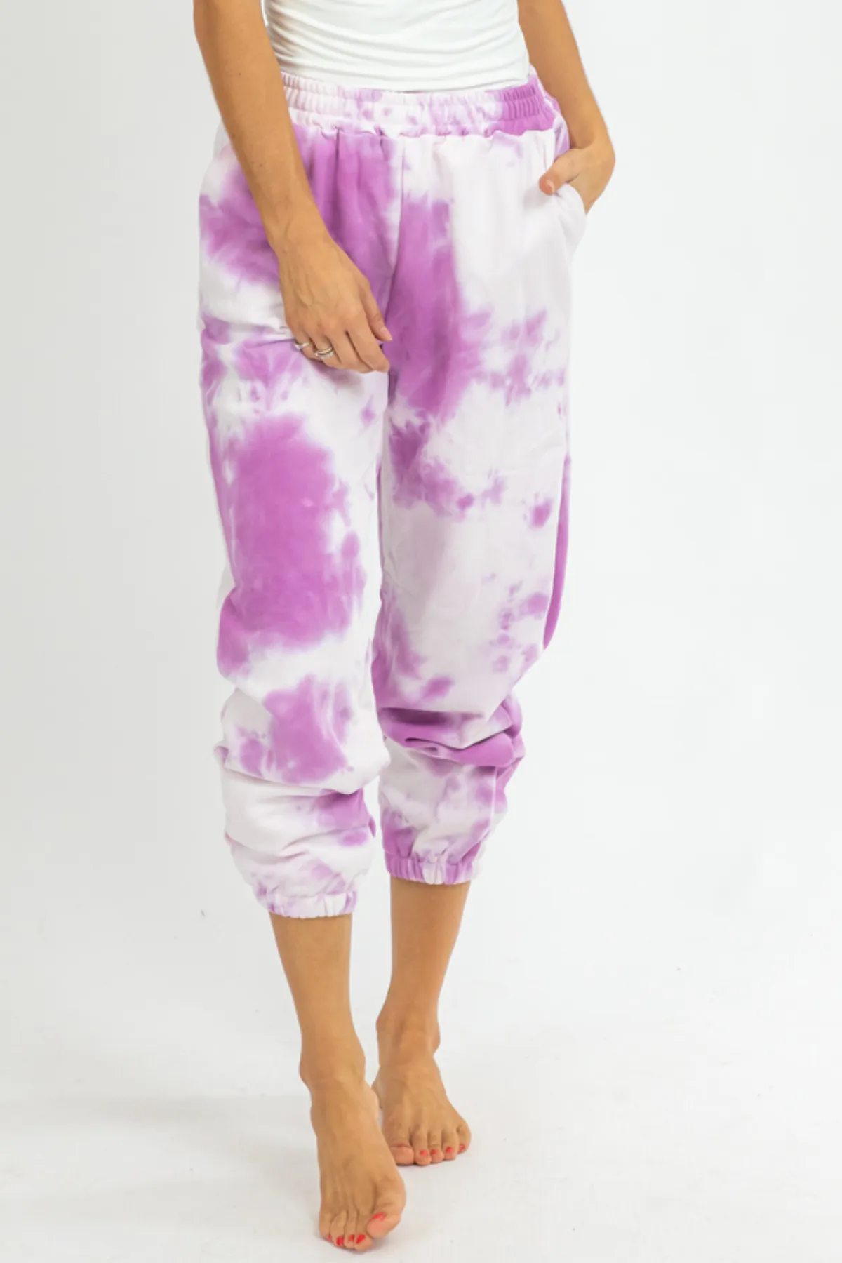 PURPLE TIE DYE FRENCH TERRY JOGGERS