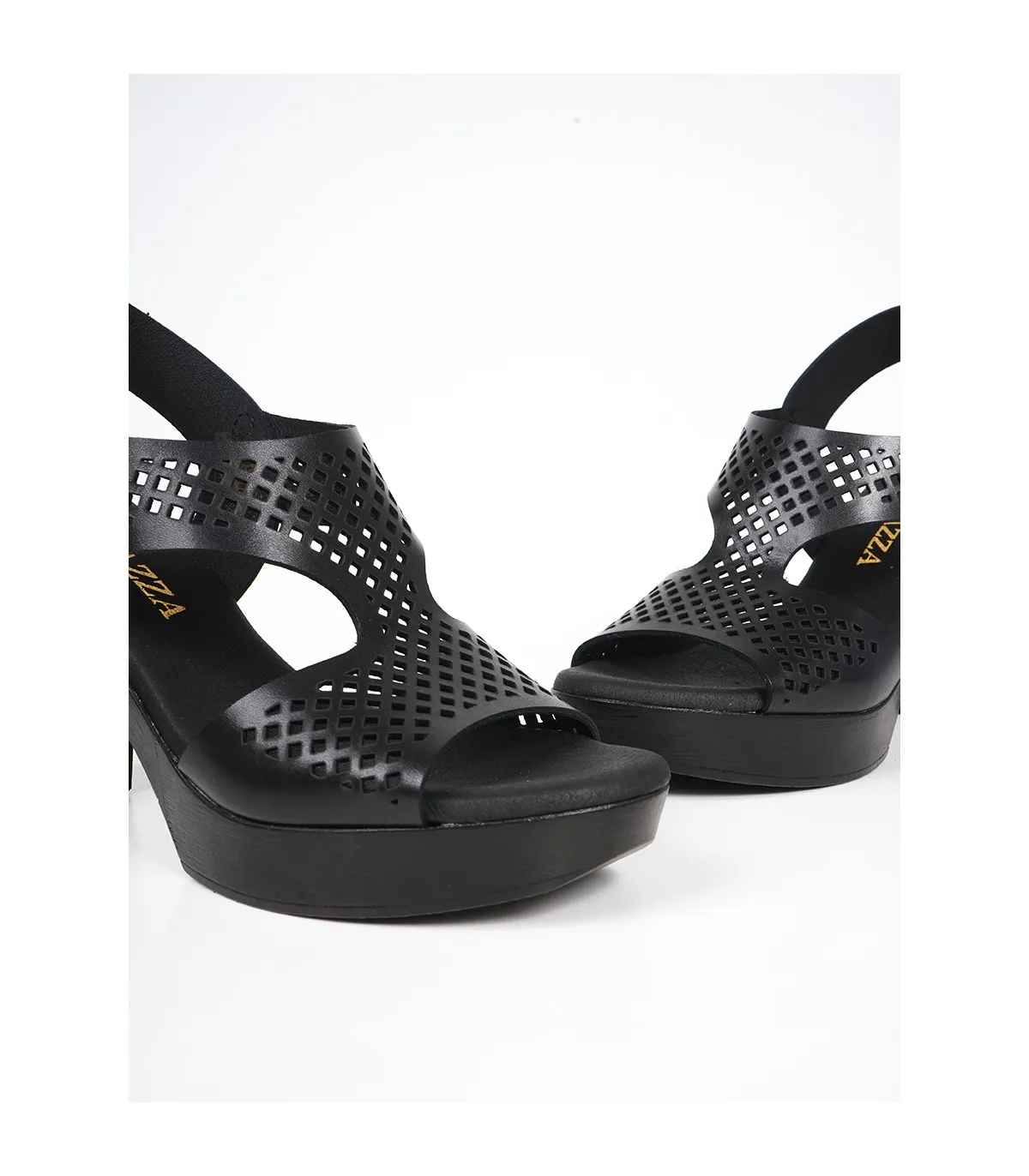 Ragazza Leather with heel Sandal- Black