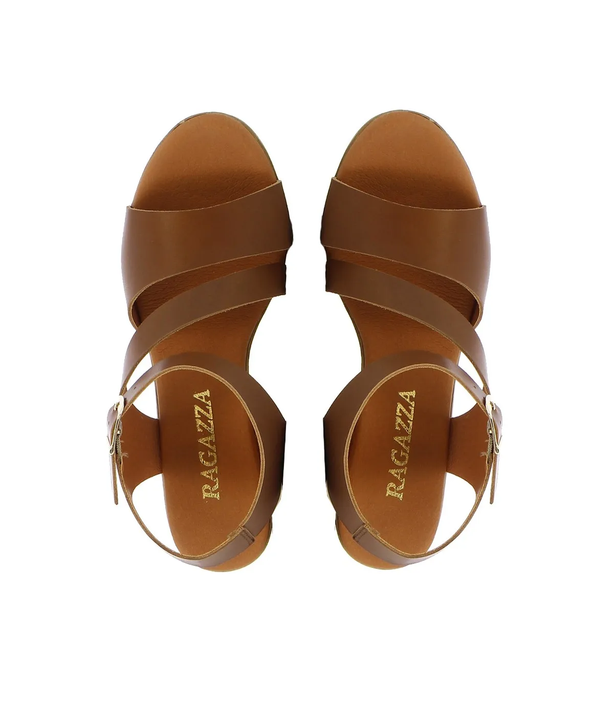 Ragazza Leather with heel Sandal- Tabac 0312