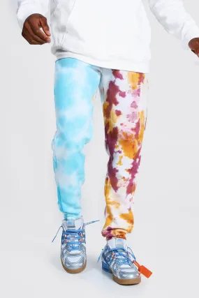 Regular Official Spliced Tie Dye Joggers | boohooMAN UK