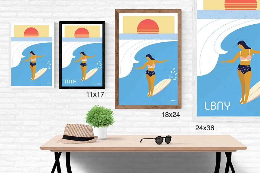 Retro Surf Girl Hangten