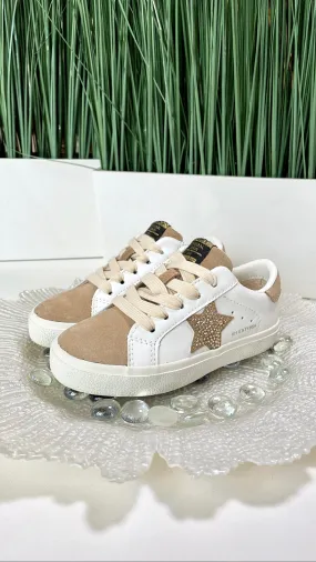 RHINESTONE STAR SNEAKERS CAMEL SUEDE