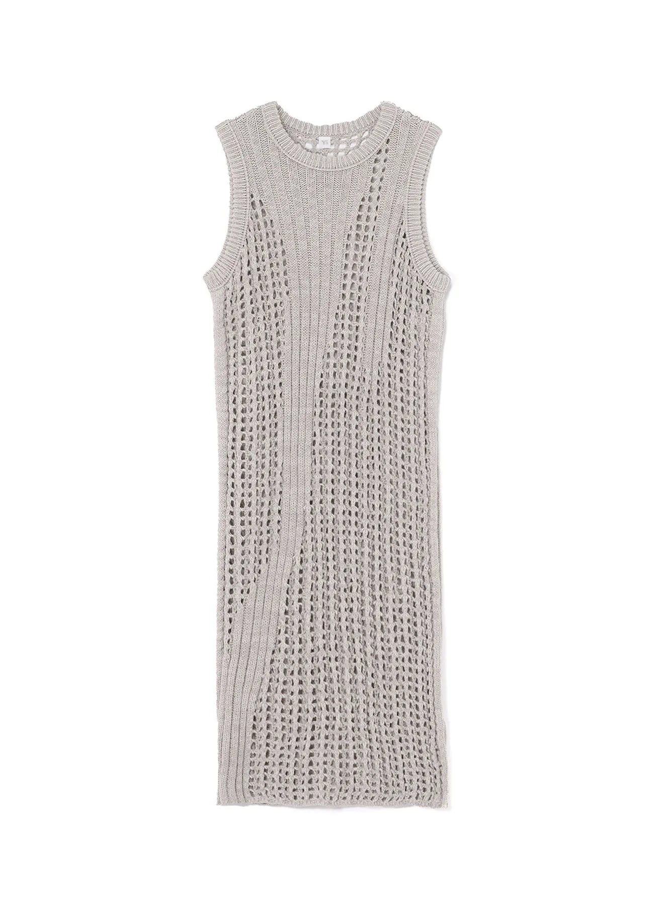 RIB STITCH/MESH SLEEVELESS DRESS