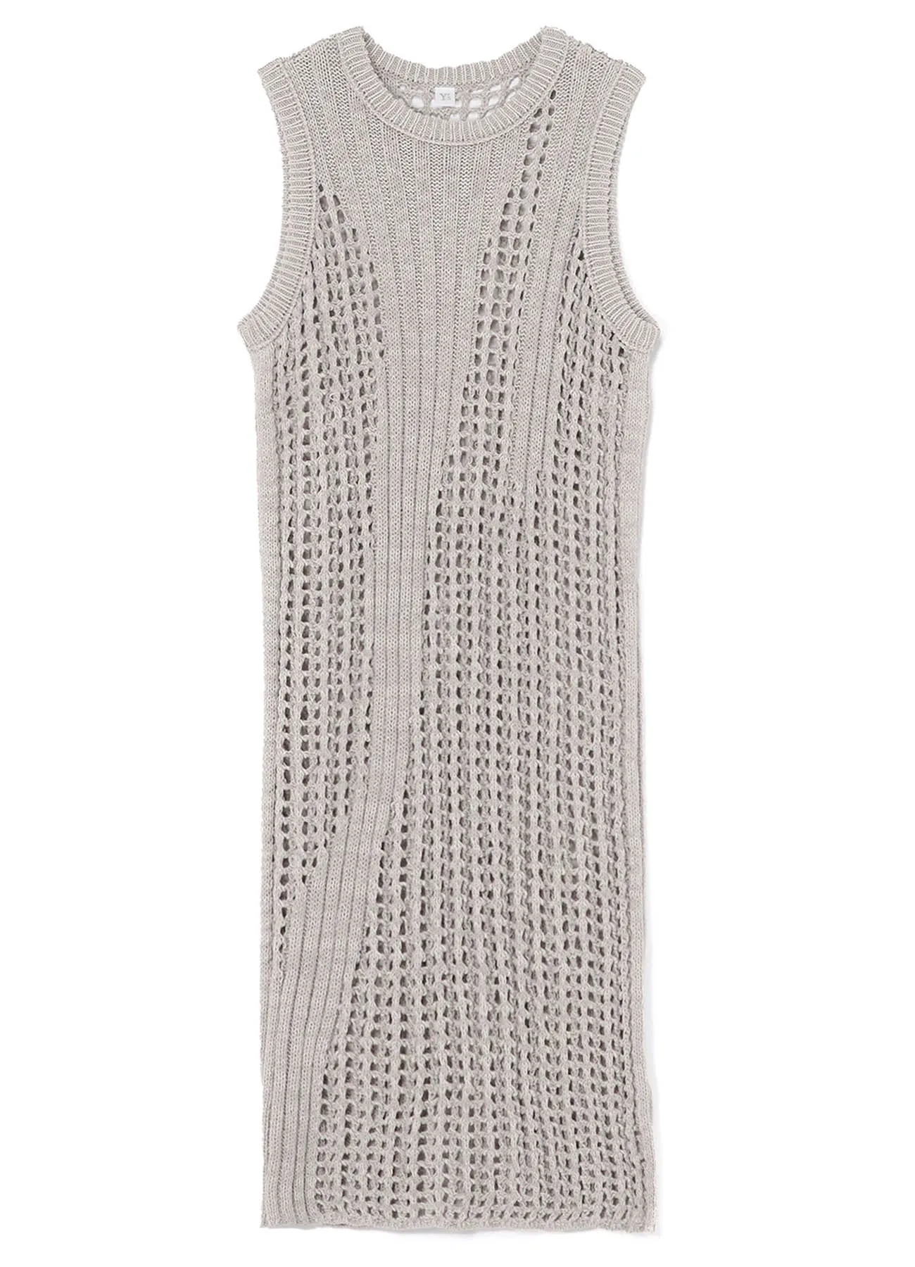 RIB STITCH/MESH SLEEVELESS DRESS