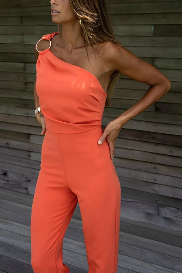 Ring One Shoulder Jumpsuits