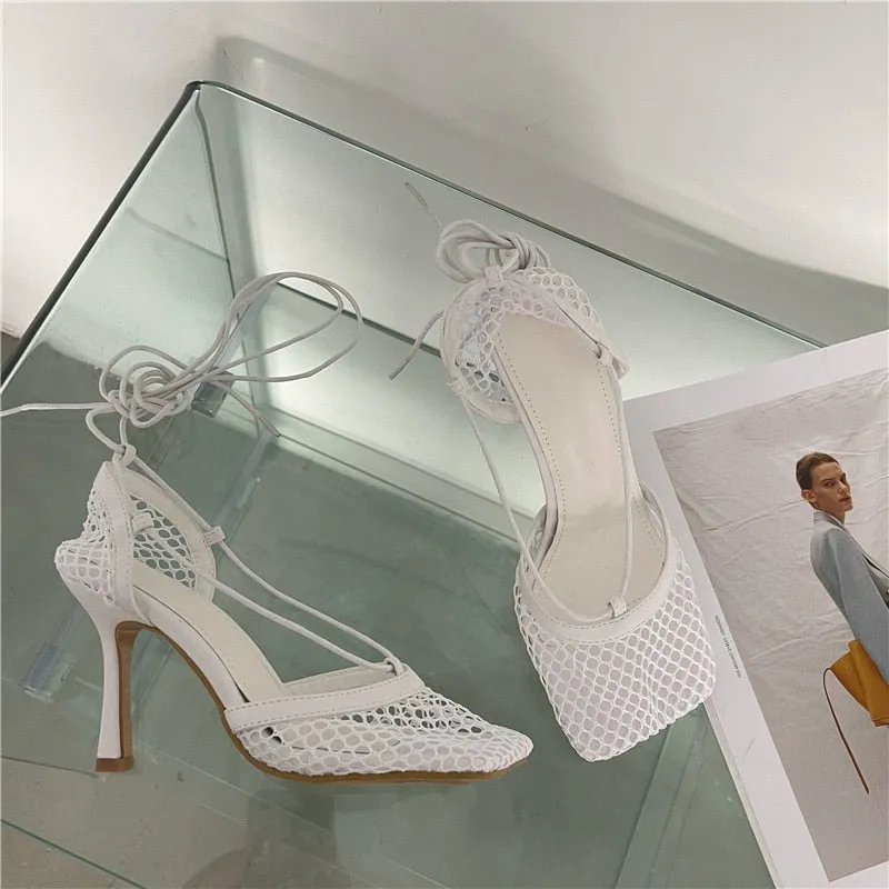 Riri White High Heels