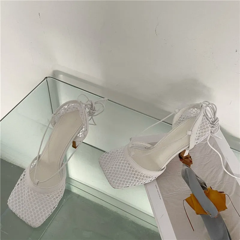 Riri White High Heels