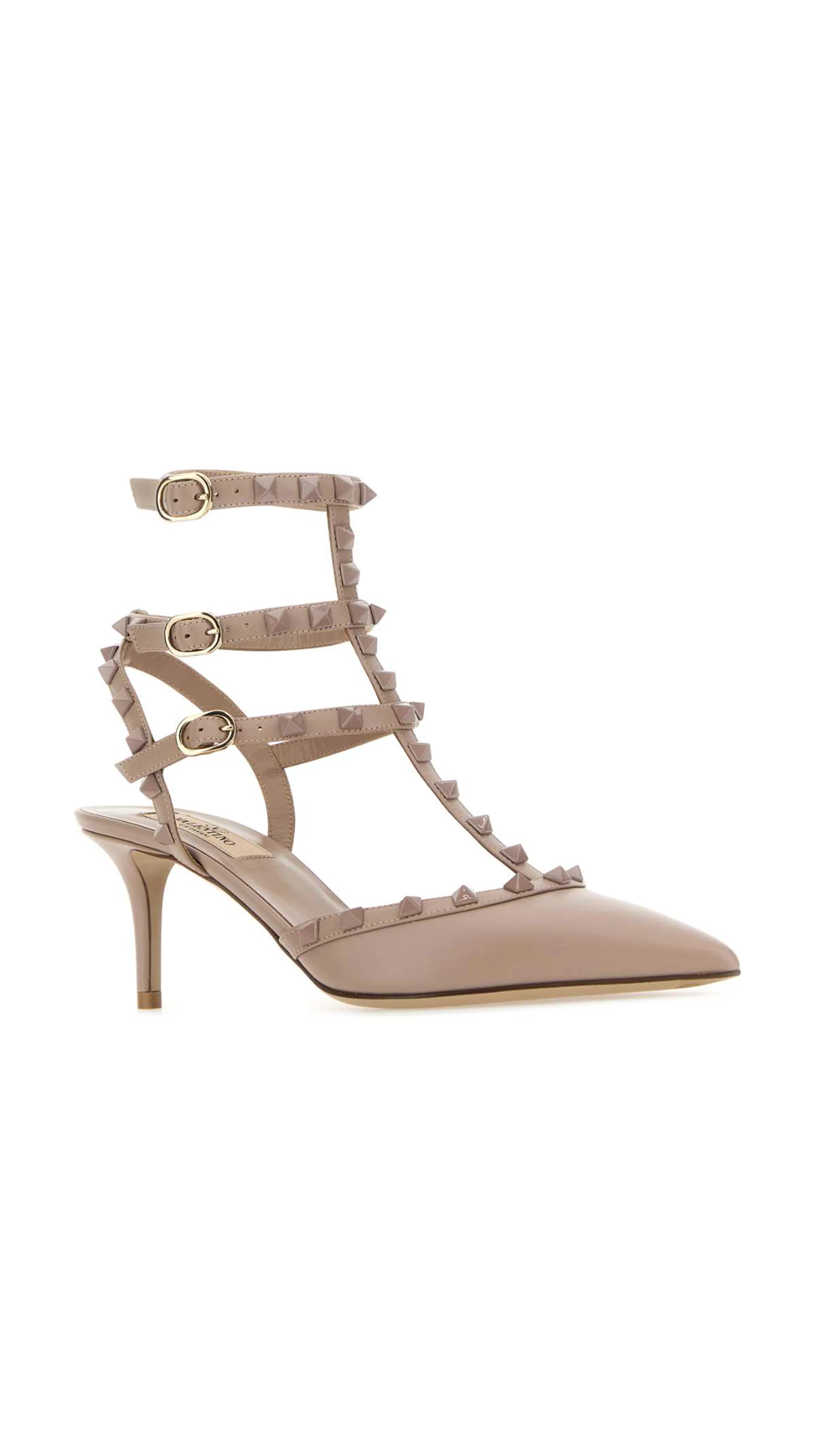 Rockstud Caged Pump with Tonal Studs 65MM - Poudre