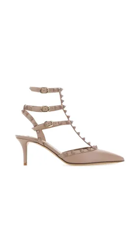 Rockstud Caged Pump with Tonal Studs 65MM - Poudre