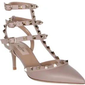 Rockstud Kitten Heels 65 Nude Leather