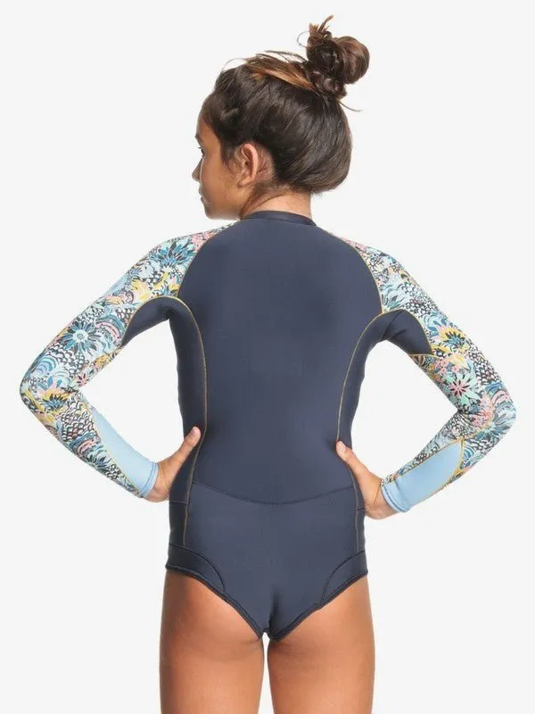 Roxy Girls  1mm Marine Bloom Front Zip Long Sleeve Springsuit Wetsuit