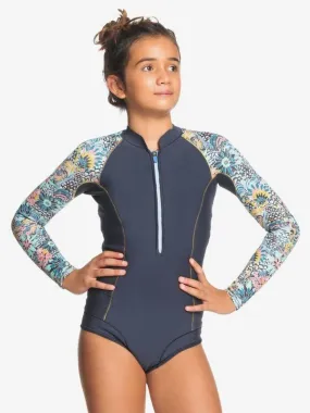 Roxy Girls  1mm Marine Bloom Front Zip Long Sleeve Springsuit Wetsuit