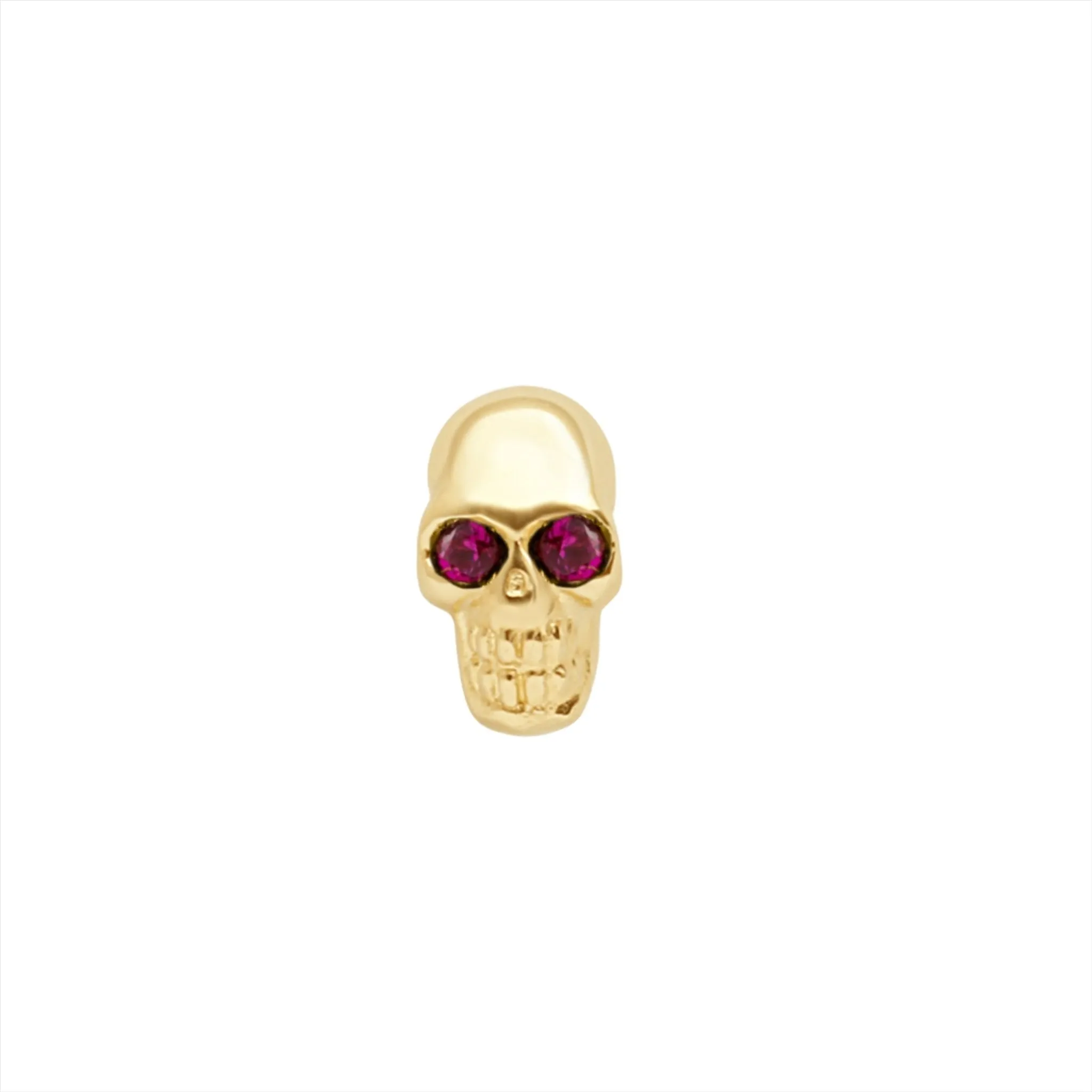 Ruby Eyed Skull Flatback Earrings