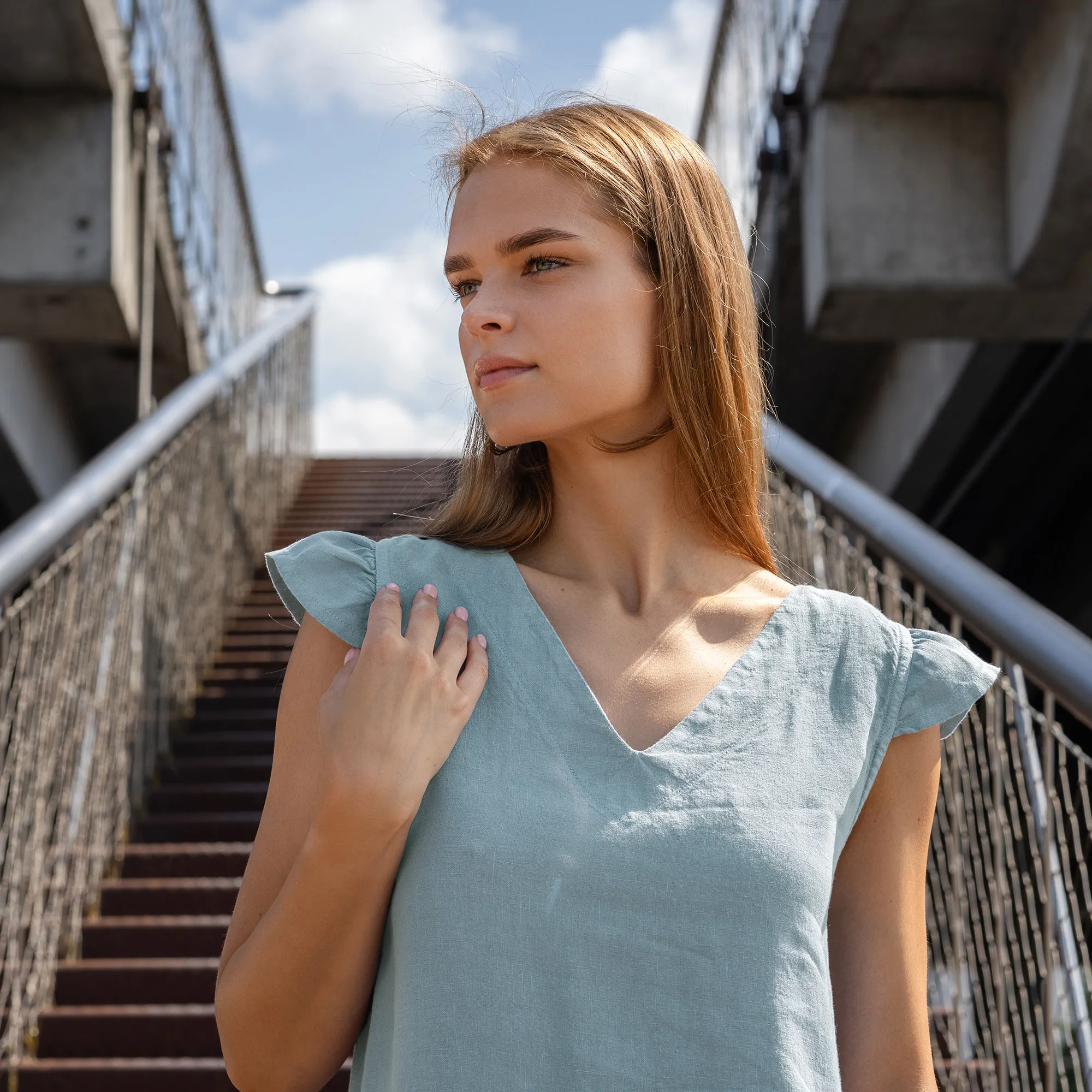 Ruffle Shoulder Dress Love